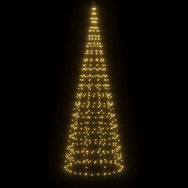 vidaXL &Aacute;rbol de Navidad en asta de bandera 550 LED blanco c&aacute;lido 300cm