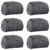 vidaXL Mantitas de Sof&aacute; 6 uds. Gris oscuro 200 x 150 cm 4.5 kg Lana