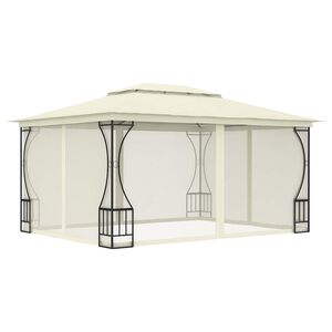vidaXL Cenador con redes color crema 300x400x265 cm