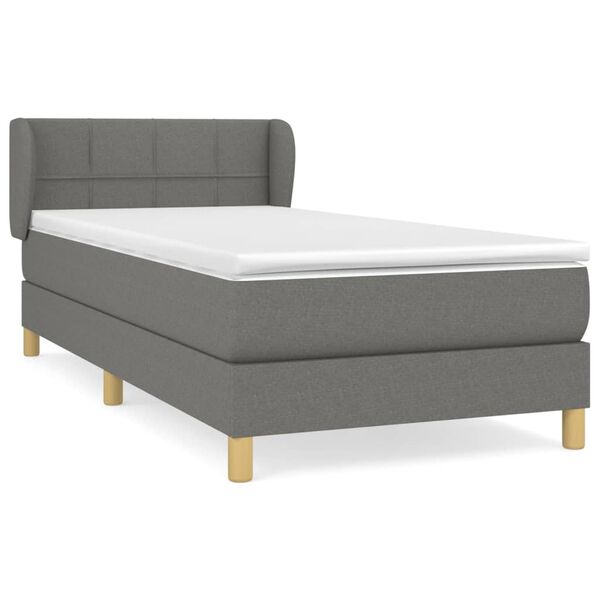 vidaXL Cama box spring con colch&oacute;n tela gris claro 80x200 cm