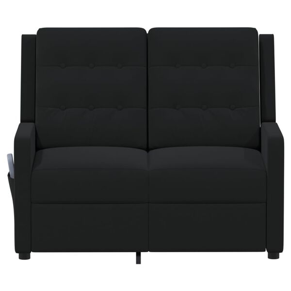 vidaXL Sillón reclinable de masaje de 2 plazas tela negro