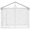 vidaXL Perrera exterior con toldo acero galvanizado plata 3x1,5x2,5 m
