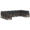vidaXL Conjunto de sof&aacute;s de jard&iacute;n 10 uds. Gris rat&aacute;n sint&eacute;tico