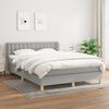 vidaXL Cama box spring con colch&oacute;n tela gris claro 140x190 cm