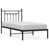 vidaXL Estructura cama sin colch&oacute;n con cabecero metal negro 90x190 cm