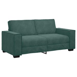 vidaXL Sof&aacute; de 2 plazas de terciopelo verde oscuro 180x78x84 cm