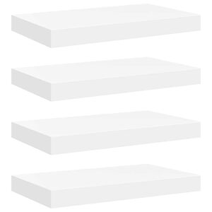 vidaXL Estantes flotantes de pared 4 uds MDF blanco 40x23x3,8 cm
