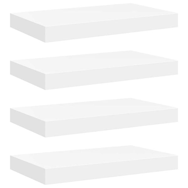 vidaXL Estantes flotantes de pared 4 uds MDF blanco 40x23x3,8 cm