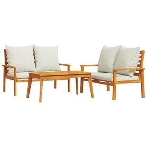 vidaXL Set de muebles para jard&iacute;n 3 piezas con cojines madera acacia
