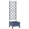 vidaXL Jardinera con enrejado y ruedas Gris 40 x 40 x 131,5 cm PP