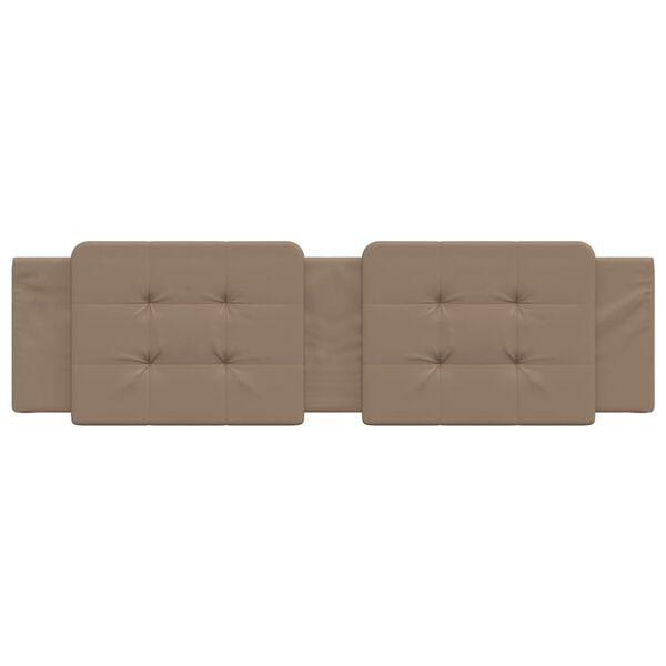 vidaXL Cabecero de cama acolchado Zadar cuero sint&eacute;tico capuchino 180 cm