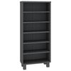 vidaXL Mueble de CDs HAMAR madera pino maciza gris oscuro 45x18x100 cm