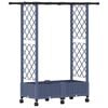 vidaXL Cama elevada con trellis y techo Gris 122,5 x 40 x 127 cm PP