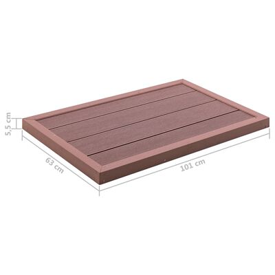 vidaXL Panel de suelo para ducha solar WPC marrón 101x63x5,5 cm