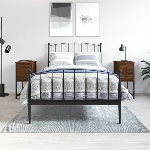 vidaXL Mesitas noche 2 uds madera ingenier&iacute;a marr&oacute;n roble 32x42x70 cm