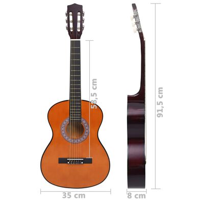 vidaXL Guitarra clásica niños y principiantes madera de tilo 3/4 36"