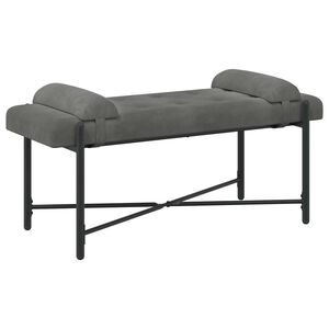 vidaXL Banco con Botones y Cojines Gris oscuro 110 x 40 x 46 cm