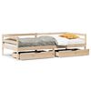 vidaXL Sof&aacute; cama con cajones madera maciza de pino 90x200 cm
