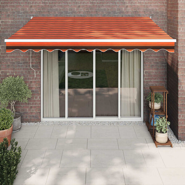 vidaXL Toldo retr&aacute;ctil autom&aacute;tico naranja y marr&oacute;n 3x2,5 m