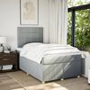 vidaXL Cama box spring con colch&oacute;n tela gris claro 120x190 cm