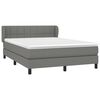 vidaXL Cama box spring con colch&oacute;n tela gris oscuro 140x200 cm