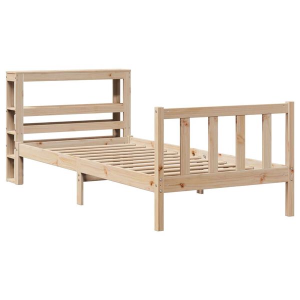 vidaXL Estructura de cama sin colch&oacute;n madera maciza de pino 90x190 cm