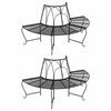 vidaXL Banco de jard&iacute;n semicircular 2 uds de acero negro &Oslash;159
