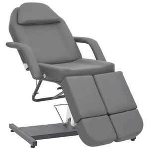 vidaXL Sill&oacute;n de sal&oacute;n de belleza cuero sint&eacute;tico gris 180x62x78 cm