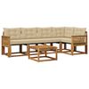 vidaXL Conjunto de sof&aacute;s de exterior 6 uds. Natural y Beige