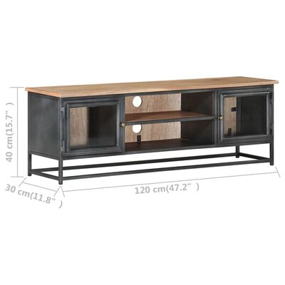 vidaXL Mueble para TV madera maciza de acacia y acero gris 120x30x40cm