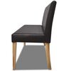 vidaXL Banco de cuero sint&eacute;tico 139,5 cm marr&oacute;n oscuro