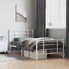 vidaXL Estructura cama sin colch&oacute;n con estribo metal blanco 107x203 cm