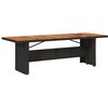 vidaXL Mesa de jard&iacute;n superficie madera acacia rat&aacute;n negro 240x90x75cm