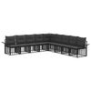vidaXL Conjunto de sof&aacute;s de exterior 9 pcs Negro y Gris oscuro