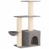 vidaXL &Aacute;rbol para gatos con postes de sisal Gris Claro 133 cm