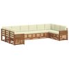 vidaXL Juegos de sof&aacute;s 10 pcs Natural y Crema Madera de Acacia S&oacute;lida