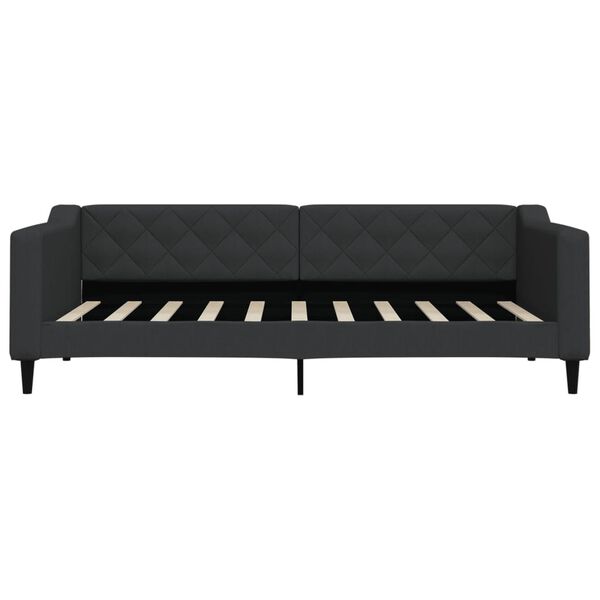vidaXL Sof&aacute; cama sin colch&oacute;n tela negro 90x190 cm