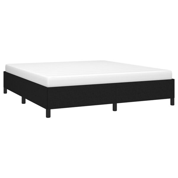 vidaXL Cama sin colch&oacute;n tela negro 160x200 cm