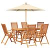 vidaXL Conjunto de comedor exterior con parasol 8 uds.
