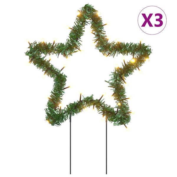 vidaXL Estrella de luz decorativa Navidad con estacas 50 LED 29 cm