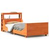 vidaXL Estructura de cama sin colch&oacute;n madera maciza marr&oacute;n 90x190 cm