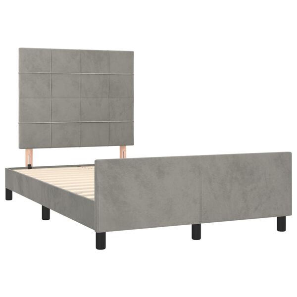 vidaXL Estructura de cama sin colch&oacute;n terciopelo gris claro 120x200 cm