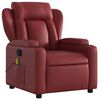 vidaXL Sill&oacute;n de masaje reclinable cuero sint&eacute;tico rojo tinto