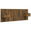 vidaXL Cabecero de cama con mesitas madera contrachapada roble ahumado