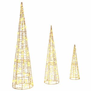 vidaXL &Aacute;rbol de Navidad con 90 LED 3 pcs c&aacute;lido 20 x 20 x 80 cm PET