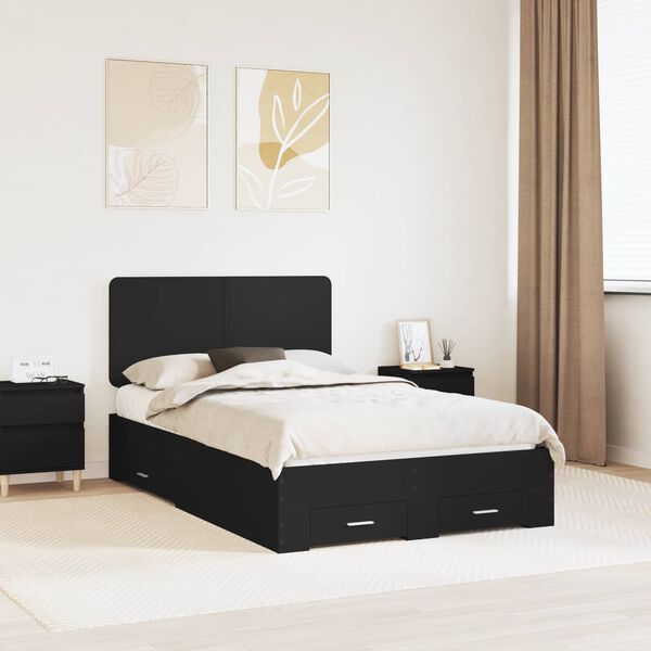 vidaXL Estructura de cama Negro 120 x 190 cm Madera de ingenier&iacute;a
