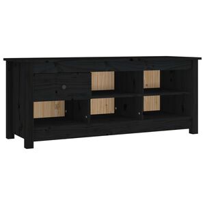 vidaXL Zapatero de madera maciza de pino negro 110x38x45,5 cm