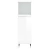 vidaXL Armario de ba&ntilde;o madera contrachapada blanco brillo 30x30x100 cm