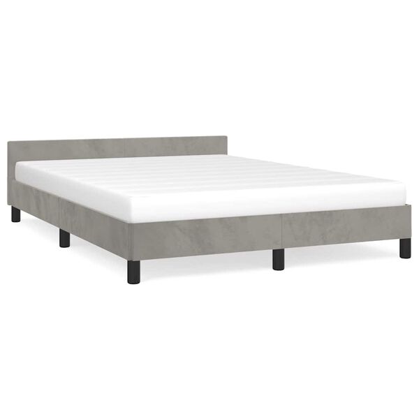 vidaXL Estructura de cama sin colch&oacute;n terciopelo gris claro 140x190 cm
