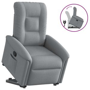 vidaXL Sill&oacute;n reclinable elevable de tela gris claro
